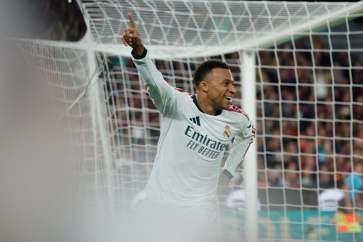 El festejo de Mbappé.